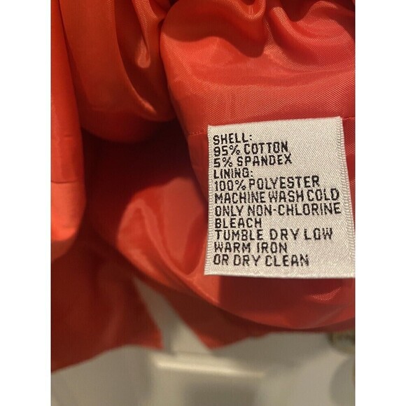 Talbots Cotton Dress Button Front Sleeveless Size 10 Belted Stretch Orange - Picture 7 of 10